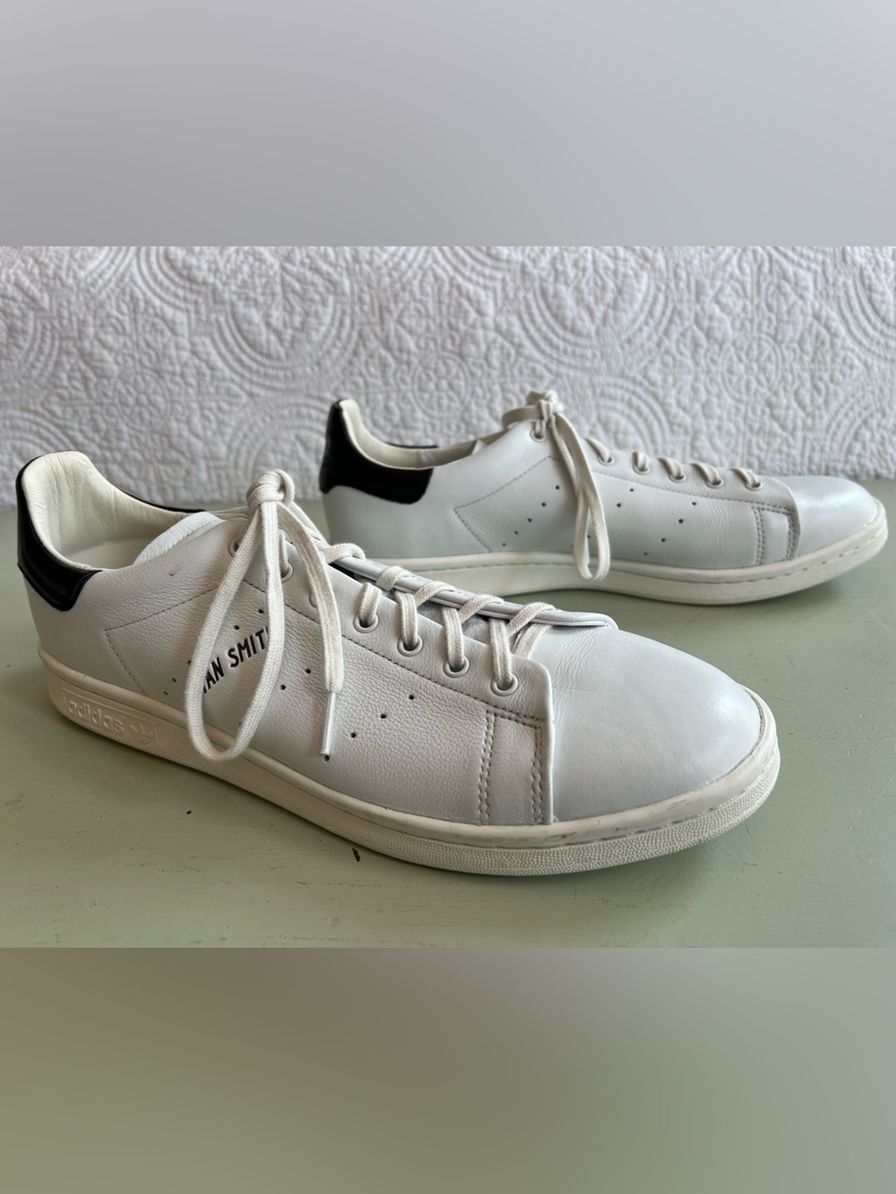 adidas Stan Smith Lux White Leather Sneakers NWOB 11 - Picture 3 of 12